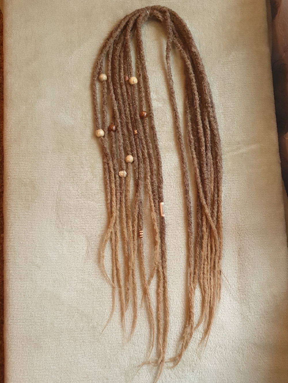 Boho Ombre Double Ended Synthetic Brown Dreadlocks With Accessories 22"